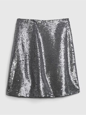 GAP Silver Sequin Mini Skirt